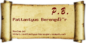 Pattantyus Berengár névjegykártya